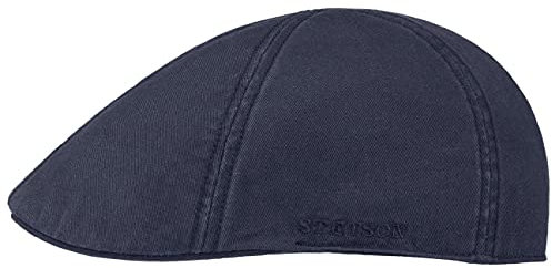 Stetson Texas Cotton Flatcap mit UV Schutz 40+ - Schirmmütze aus Baumwolle - Unifarbene Mütze Frühjahr/Sommer dunkelblau XL (60-61 cm)