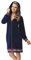 LEVERIE Vestaglia donna in cotone felpato autunno/inverno, Mod. 5 blu scuro, L