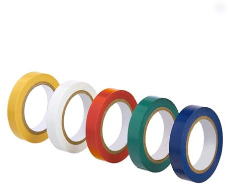 Amazon Basics Isolierband, 1.3 cm x 6.1 m, mehrfarbig, allgemein für Haushalt oder Heimwerken, Autos, elektrische Geräte, zum Beschriften und Basteln, 10 Stück (Früher Marke AmazonCommercial)