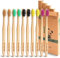 Goaycer Bambus Zahnbürsten 10 Pack - Biologisch Abbaubar/vegan /100% Frei von BPA/Umweltfreundlicher Packung/Recycelbar/Mittel Holzzahnbürste Bambuszahnbürste