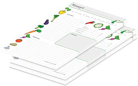 PRICARO Rezeptblock Querbeet, A5, 3 Stück
