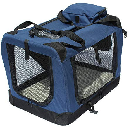 YATEK Hundetransportbox Faltbare Hundetasche mit seitlichen und oberen Taschen, mit hoher Sichtbarkeit, Komfort und Sicherheit für Ihr Haustier. (Größe L (70 x 52 x 52 cm))