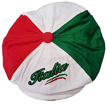 Tri-Color Italia Script Gatsby Cap – Bunte italienische Mütze – FBM Italy Kollektion von Italian Pride Products bei PSILoveItaly, Farbe, Einheitsgröße