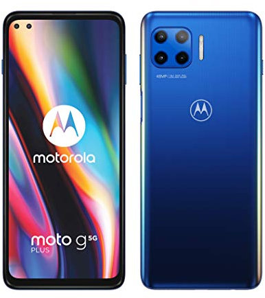 Motorola moto g 5G plus (5G, 6.7 FHD+, Qualcomm Snapdragon SD765, 48MP quad camera system, 5000 mAH battery, Dual SIM, 4/64GB, Android 10), Surfing Blue (Renewed)