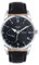 SUPBRO Herren Uhren Ultra Dünne Schwarze Casual Minimalistische Quartz mit PU Leder Armband Schwarz