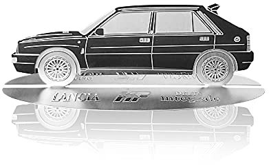 4R Quattroerre.it Modellino Sagoma Incisa Auto Lancia HF Delta Integrale in Acciaio Inox