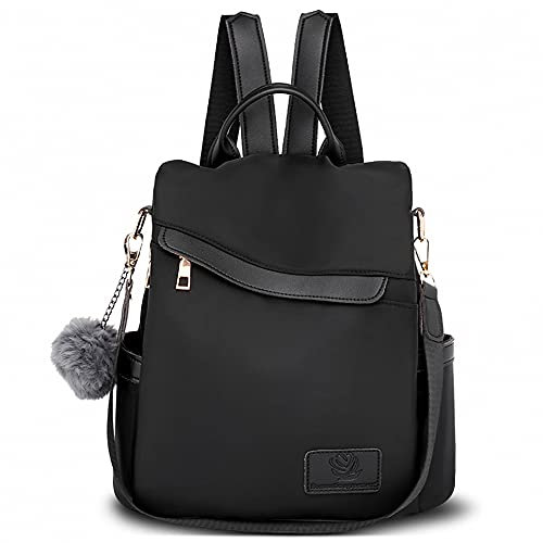 DORRISO Rucksack Damen Klein Damenrucksack Modern Damen-rucksackhandtaschen 2 in 1 Elegant Cityrucksack Wasserdicht Leder Diebstahlsicher Leicht Rucksäcke Schultaschen Tagesrucksack Schwarz