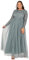 Maya Deluxe Damen Embellished Long Sleeve Maxi Formal Dress, Misty Green, 36
