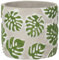 KOTARBAU® 2er Set Blumentopf Übertopf 16 cm für Blumen Pflanzen aus Dekorativ-Beton Fensterblatt-Motiv Monstera