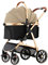 BSFHQS Hundebuggy 2-in-1 Hundewagen Katzenbuggy Transporttasche Mit Universal Rad Und Aufbewahrungskorb Faltbar Leicht Für Hunde Bis 20 Kg Haustiere (Color : Gold)