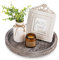 Hanobe - Bandeja de Vela de Madera: Redonda Decorativa para Servir, bandejas Blancas lavadas, rústicas, Decorativas, Vintage, pequeños Platos de Mesa para otomana de Granja, decoración de encimera,