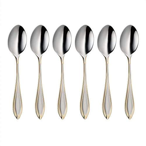 VILLA ITALIA Exklusives Teelöffel - Set Elegantes Besteck Set Tafelbesteck Chrom Edelstahl 6 Stück ACAPULCO