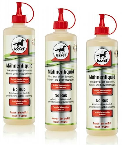 RL24 leovet - Mähnenliquid für Pferde | Haarwasser gegen Schuppen, Mähnen- & Schweifscheuern | Lotion Macht schuppenfrei | gegen Juckreiz | Pferdepflege | 3 x 500 ml (3er Set)