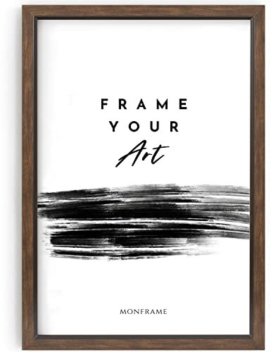 Monframe Bilderrahmen Bellevue - 70x100 cm - Nussbaum - Posterrahmen mit Acrylglas - MDF Holz Rahmen