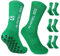 Gohanny Fußballsocken 3 Paar Rutschfeste Fußball Socken, Größen 39-36, Fussball Socken für Damen & Herren - Anti-Rutsch Grip Fußball Socken- Sportsocken Atmungsaktiv, Grün