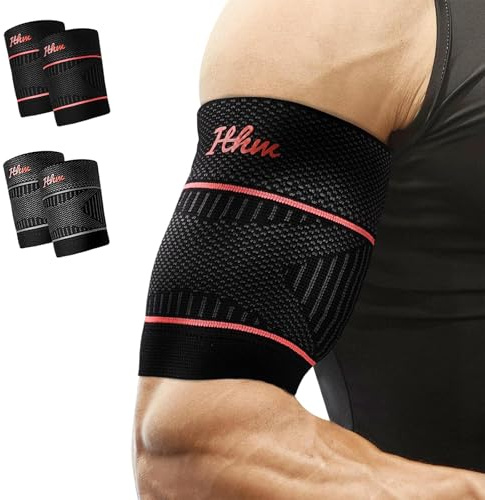 ITHW Manchon de compression pour tendinite biceps pour soulager la douleur - Manchon de compression pour biceps - Taille L - 1 paire