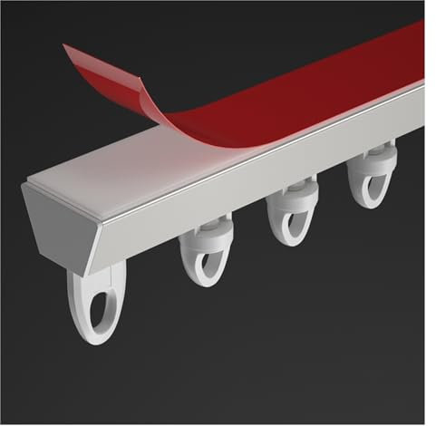 Vorhangschiene Gardinenschiene Selbstklebende Vorhangschiene für die Deckenmontage, Kein Bohrer V-förmig Aluminium Schiebevorhangstange für kleine Räume/Rv, 4 6 7 8 9 10 11 12 13 14 16 18 20 22 24 2