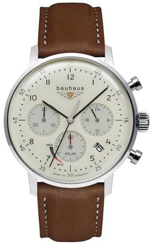 Bauhaus Herrenuhr Solar Chronograph mit Lederband 2086-5