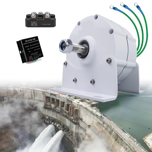 FANYING 9000 W getriebeloser Permanentmagnetgenerator, 600 U/min Wechselstrom-Gleichstrom-Magnetgenerator Wasserturbine Wasserkraft-Windmühle mit Gleichrichter, Controller,12V