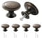 Misuyue 4pcs Vintage Drawer Knobs - Antique Bronze, Round, 30mm Aluminum Alloy Wardrobe Knobs