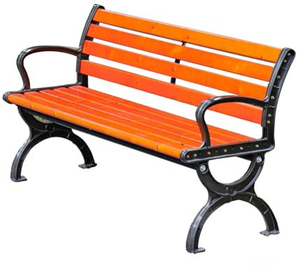 JEKKAH Massivholz Parkstuhl Outdoor Eisen Rückenlehne Liegestuhl Freizeitbank Kunststoff Holz Outdoor Hof Platz(Size:120 * 61cm)