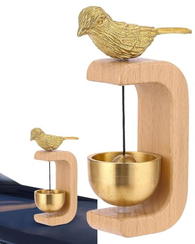 Timbre de madera – Timbre de madera decorativo | Timbre de puerta de madera, campanas de viento, campanas de puerta de madera, decoración de interiores, Timbre de tienda, nevera, puerta de madera