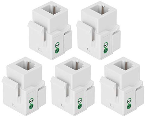 Respicefinem 5 Stück Telefonbuchse Telefon Voice Modul Netzwerk Verkabelung Single Port RJ11 Cat 3 mit Staubschutzhülle Ideal für Festnetztelefone Faxgeräte Büro und Ca