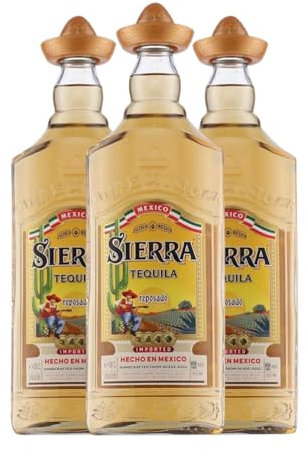 Tequila Sierra Reposado 1 L (Caja de 3 Botellas de 1 L)