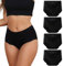Dumwis Slip Donna Senza Cuciture, Mutande Vita Alta, Microfibra Culotte Invisibili, Morbide Intimo Sexy, Elasticizzate Comode Mutandine Briefs Pacco da 4 (S-3XL)