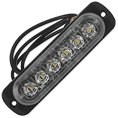 Ggnaxivs 12V - 24 V 6 Lumière LED Urgence Flash Véhicule De Voiture Avertissement Stroboscopique Clignotant Blanc