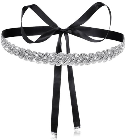 Ptwola Glitzer Kristall Strass Gürtel Braut Hochzeit Taille Gürtel Damen Elegante Schärpen für Hochzeit, Party, Brautjungfer, Nkleider