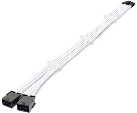 12 Pin to Dual 8 Pin GPU Connector Graphics Card Power Extension Cable Adeptor Compatible with NVIDIA Ampere GEFORCE RTX 3060ti 3070 3080 FE Funder Edition (WHITE)