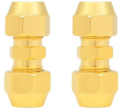 2 PCS 3/8 Zoll Klimaanlagen Verschraubung, Doppelnippel Kupferrohrverlängerung mit Klemmringverschraubung, Kältemittelleitung 3/8 Adapter für Klimaleitung und Schlauchanschluss, Langlebig & Rostfrei