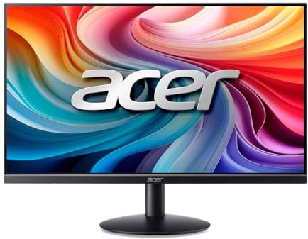 Acer 23.8 Professional Home Office Monitor | Full HD (1920 x 1080) | Ultra-Thin | Zero-Frame | Up to 100Hz Refresh | 4ms (G to G) | Tilt | HDMI & VGA Ports | SB242Y H1bi