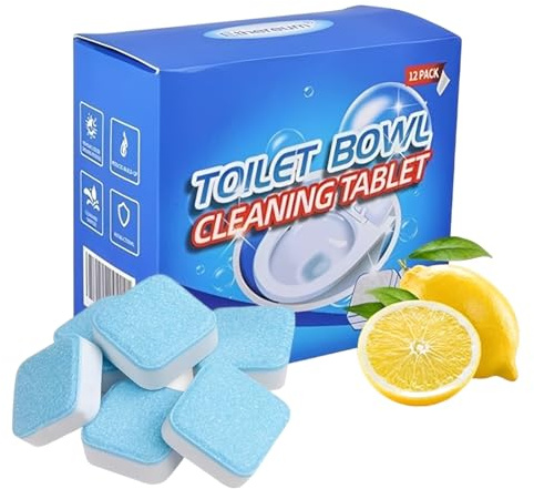 12 Pieces Pastilles Nettoyantes WC,Tablettes de Nettoyage Cuvette Toilette,Tablettes de Nettoyage pour Salle de Bain,Produit WC,Pastilles pour WC,Nettoyant Naturel Avec,Entièrement Solubles dans l'Eau