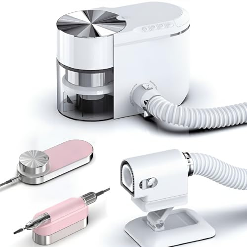 Nail Art Vacuum Cleaner, Nail Art Drill Set, Adjustable Speed, Low Noise, Nail Art Dust Collector, Suitable for Salons, Homes