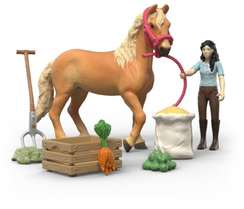 schleich Horse Club | Emily's Pflege Set 42797 | ab 5 Jahren | 15 Teile | Pferde Spielset mit Pferd, beweglicher Emily Figur und Zubehör | Geschenk für Mädchen und Jungen