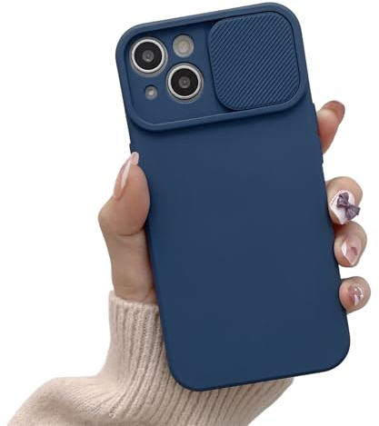 Tybiky Funda para iPhone 14 Pro con protección de cámara, cubierta deslizante, funda de silicona líquida suave, ultradelgada, protector de lente, funda protectora, resistente a golpes y arañazos, para