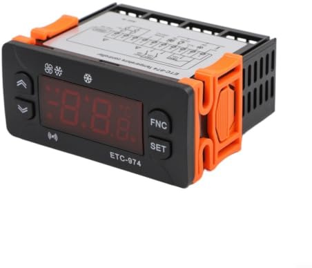ETC-974 Digitaler Temperaturregler mit Dual-Sensoren, -50°C bis 110°C, Hutschiene, LCD-Display, für Kühlraum, Klimaanlage, Gewächshaus(220V)