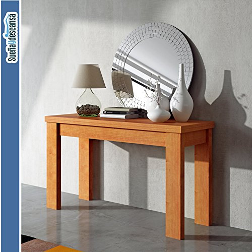 Sueña y Descansa Mesa Consola Cerezo Extensible Libro 120 x 45 Abierta 120 x 90 cm