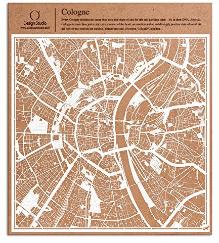 Köln Scherenschnitt Karte, Weiß 30x30 cm Papierkunst