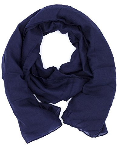 DOLCE ABBRACCIO by RiemTEX WILD CAT Damen Schal Halstuch Tuch aus Chiffon für Frühling Sommer Ganzjährig (Dunkelblau)