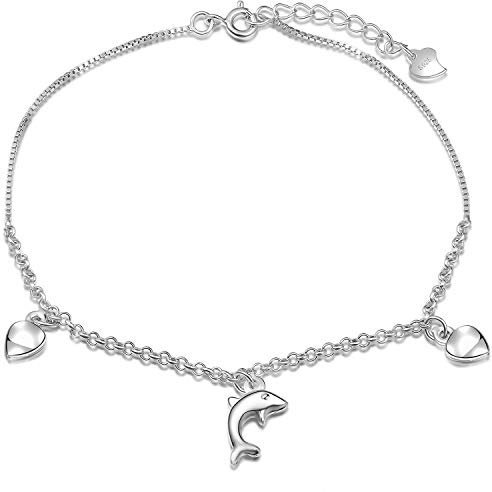 Ategazza Fußkette Delphin 925 Sterling Silber Armkette Damen Geschenk GB30