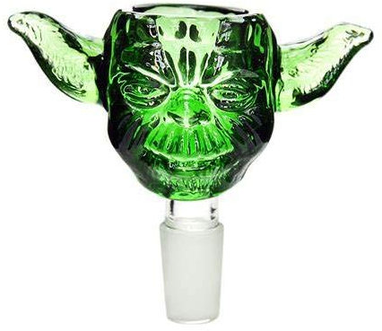 14mm Glass Bowl Green Head Smoking Bowl Slider Male for Glass Accessories (14mm Male)