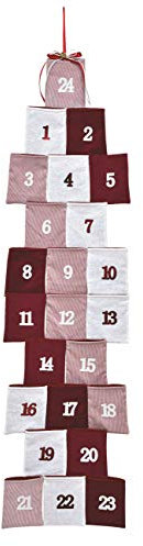 Adventskalender zum Hängen mit 24 Taschen - 118x33 cm - Wand Kalender zum befüllen