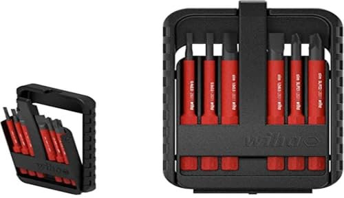 Wiha Bit Set slimBit für Elektriker (44366), rote Bits für speedE, 6 teilig in Box
