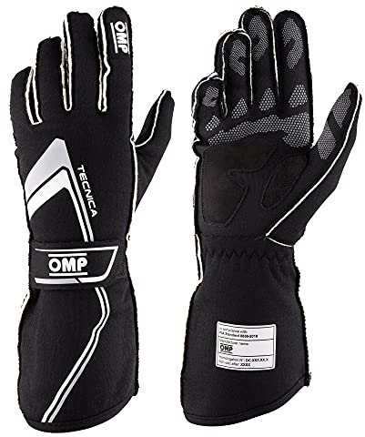 Omp TECHNISCHE Handschuhe MY2021 SCHWARZ/Weiss GRÖSSE M FIA 8856-2018