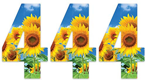 Pack of 3 Sunflower Wheelie Bin Stickers - 4 ideal for Home, Office, Refrigerators, Out Door Wheelie Bins, Dustbin V1094 Packwith®