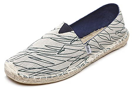 Altxic Espadrillas Piatte da Uomo Tela con Punta Chiusa e Slip on Graffiti Blu 42 EU