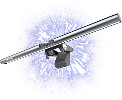 Wanoore Computer Monitor Lamp with 1080P Webcam, Monitor Light Bar with Adjustable Brightness and Colour Temperature, Space Saving Desk Lamp